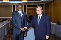 李强会见南非副总统马沙蒂莱