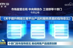 十部门发布指导意见 推动网售产品提质创新