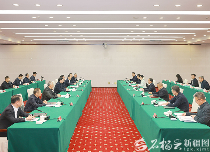 陈小江艾尔肯·吐尼亚孜会见国家电网董事长张智刚